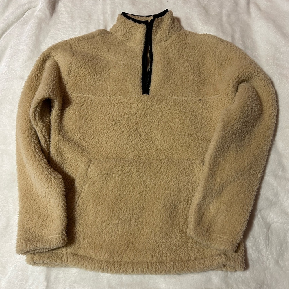 No Boundaries Tan Puffer Coat with Stand-Up Collar